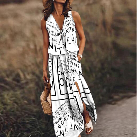 Iva - Elegante damesjurk met zomerse print