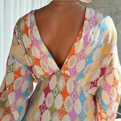 Hilde - Elegante kleurrijke lange zomerjurk voor vrouwen