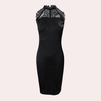 Blanka – Dames Zomerglitterjurk met Verfijnd Kant en Stralende Glans