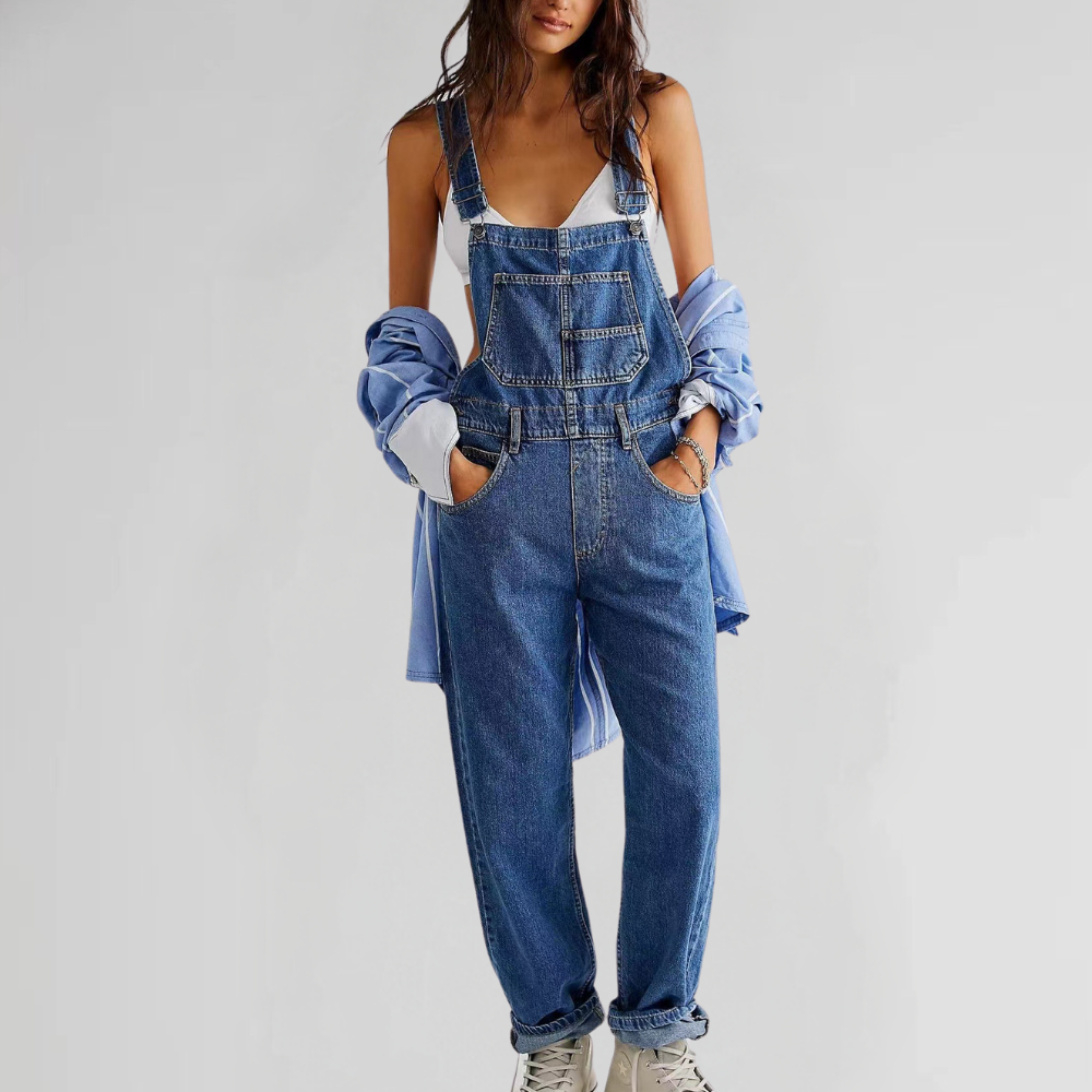 Valeria - Trendy denim zomeroverall voor dames