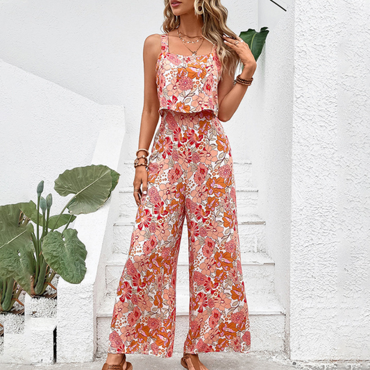 Desiree - Dames Stijlvolle Zomerse Bloemen Jumpsuit