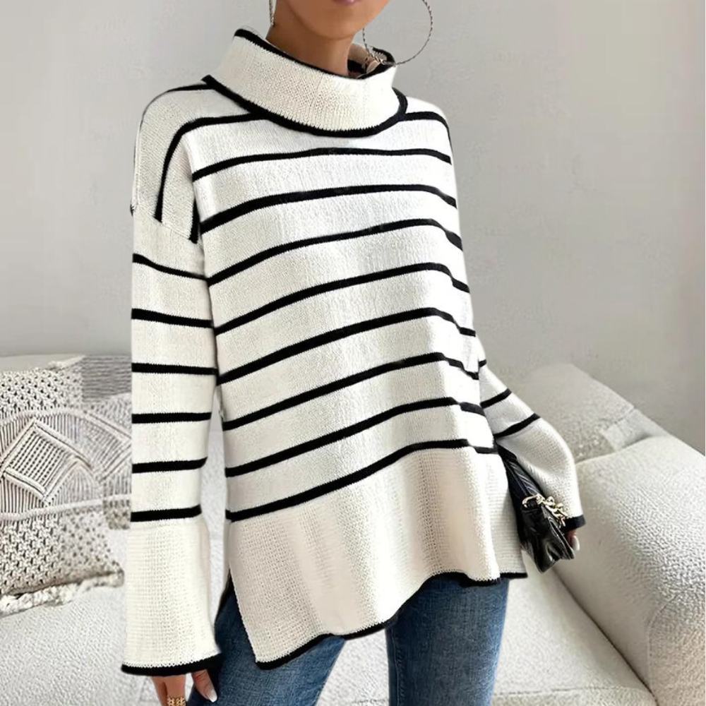 Clarice - Trendy gestreepte coltrui voor dames, perfect voor de lente en zomer