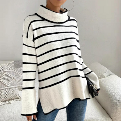 Clarice - Trendy gestreepte coltrui voor dames, perfect voor de lente en zomer