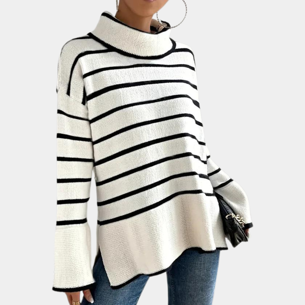 Clarice - Trendy gestreepte coltrui voor dames, perfect voor de lente en zomer