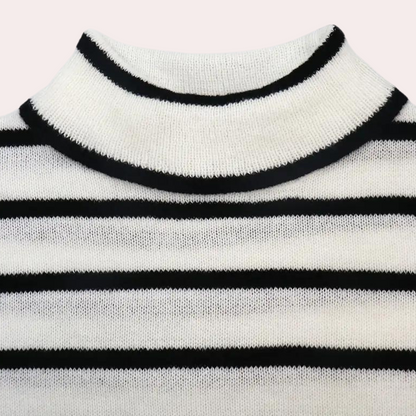 Clarice - Trendy gestreepte coltrui voor dames, perfect voor de lente en zomer