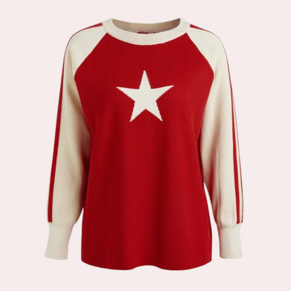 Yaretzi - Trendy Sterrenprint Zomerse Trui voor Dames