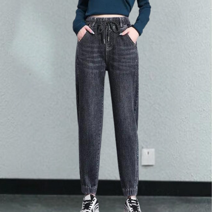Lucrezia - Casual damesjeans met verstelbaar koord voor de zomer
