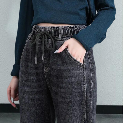 Lucrezia - Casual damesjeans met verstelbaar koord voor de zomer