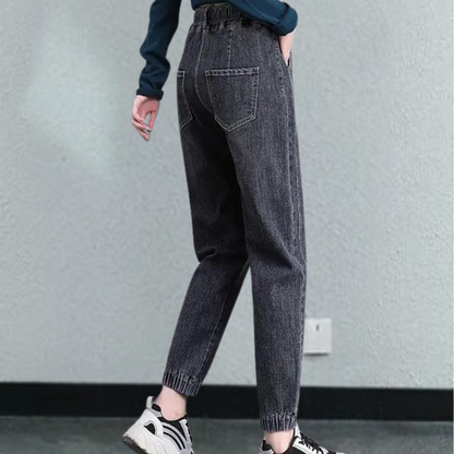 Lucrezia - Casual damesjeans met verstelbaar koord voor de zomer