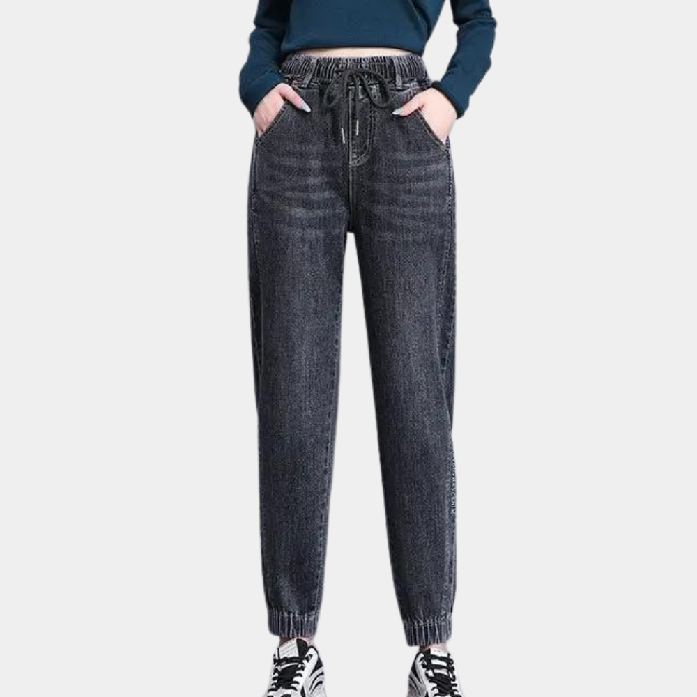 Lucrezia - Casual damesjeans met verstelbaar koord voor de zomer