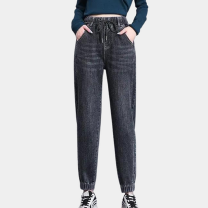 Lucrezia - Casual damesjeans met verstelbaar koord voor de zomer