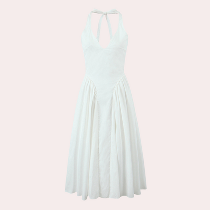 Mani - Elegante Mouwloze Halter Midi Zomerjurk
