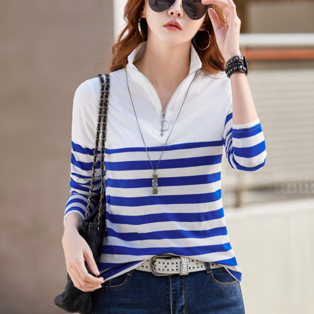 Fabiana - Casual Gestreept Dames T-shirt voor Zomer en Lente