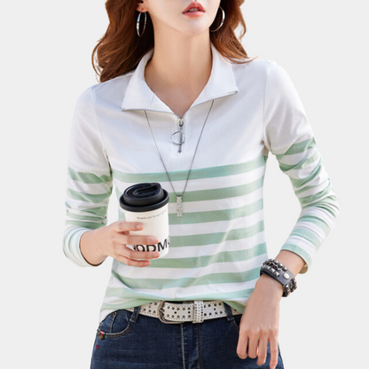 Fabiana - Casual Gestreept Dames T-shirt voor Zomer en Lente