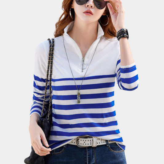 Fabiana - Casual Gestreept Dames T-shirt voor Zomer en Lente