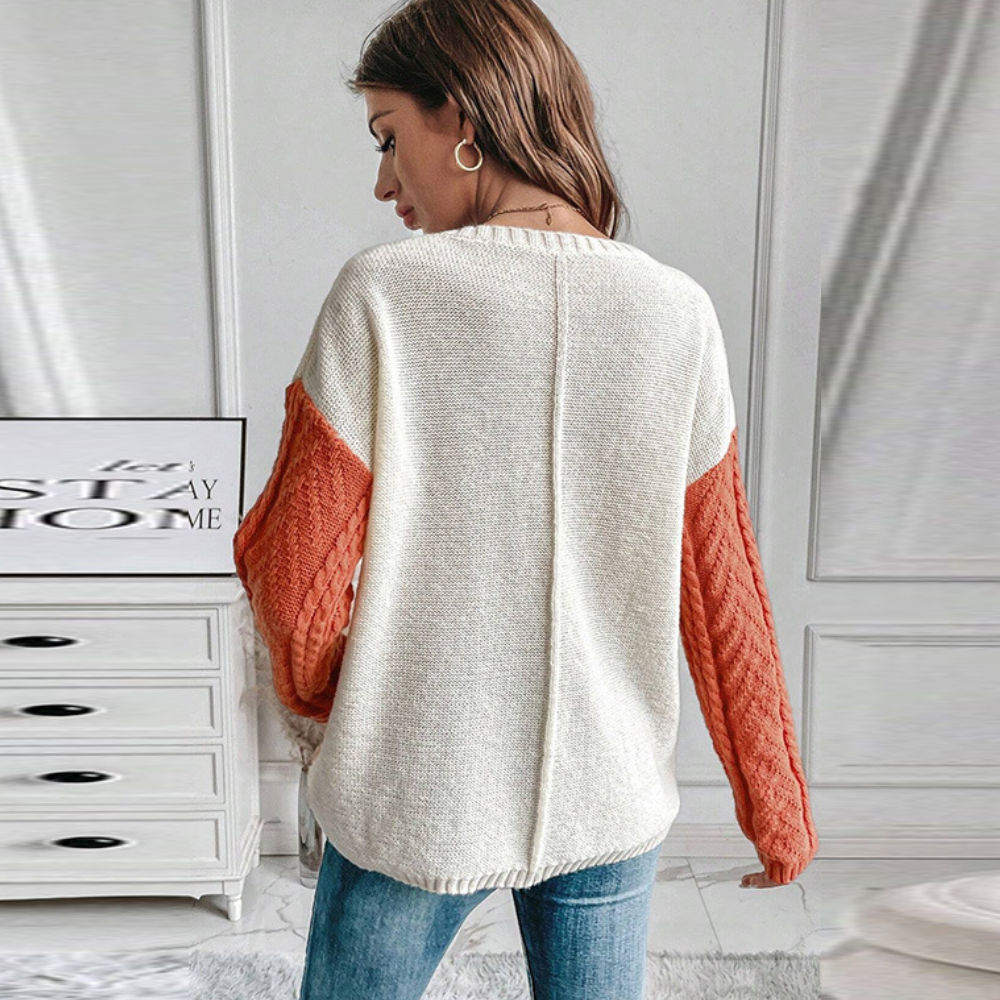 Lorna - Trendy Gebreide Damestrui met Druppelschouder voor Lente en Zomer