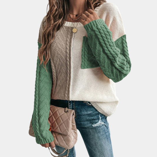 Lorna - Trendy Gebreide Damestrui met Druppelschouder voor Lente en Zomer