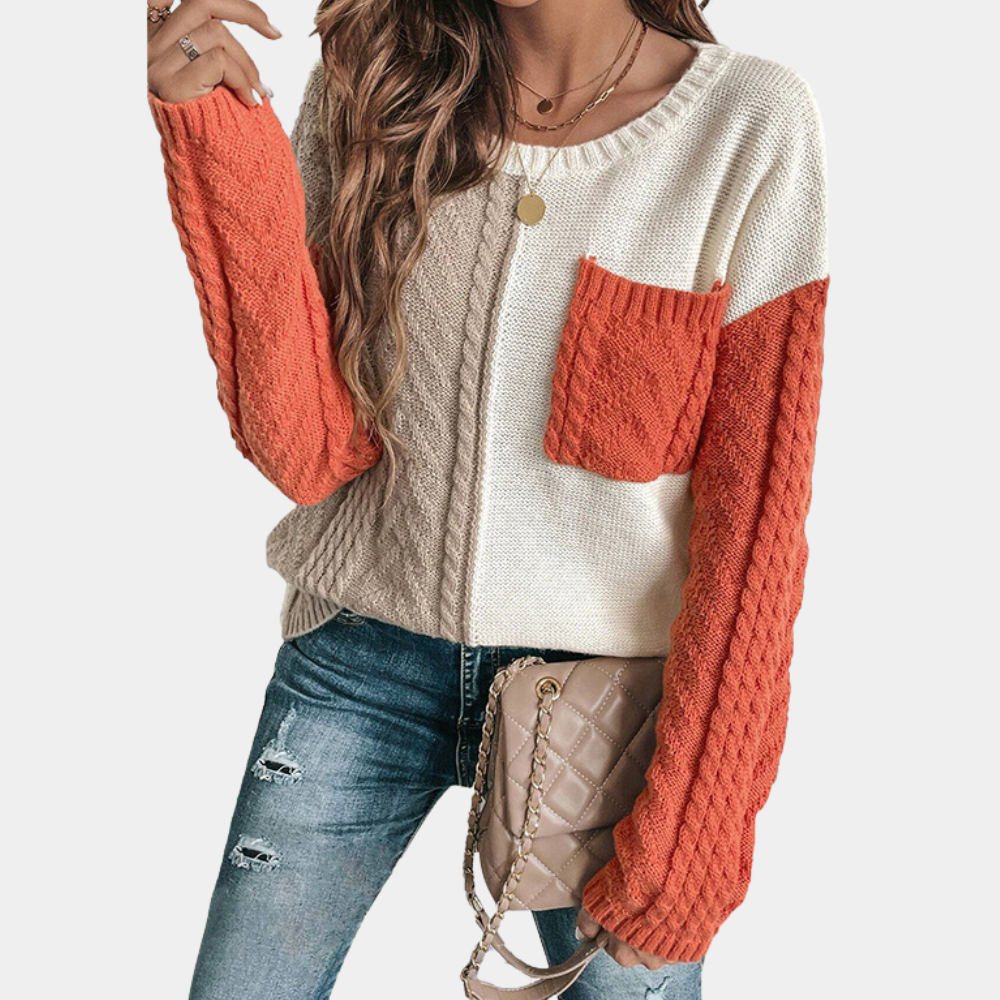 Lorna - Trendy Gebreide Damestrui met Druppelschouder voor Lente en Zomer