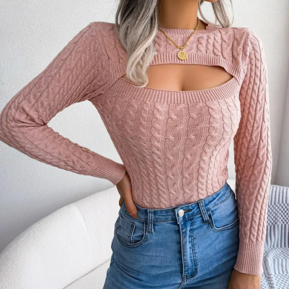 Naomi - Stijlvolle Gebreide Zomertop met Cut-Out voor Dames