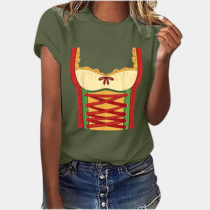 Amaya - Modieus dames T-shirt voor Zomer en Oktoberfest