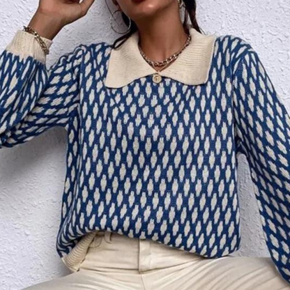 Bronwen - Trendy dames trui met kraag detail voor de lente en zomer