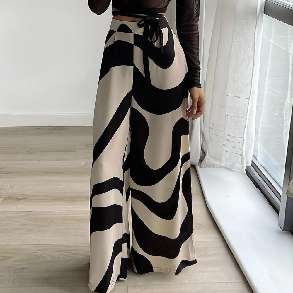 Fisseha - Stijlvolle Dames Wijde Broek met Hoge Taille voor de Zomer