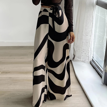Fisseha - Stijlvolle Dames Wijde Broek met Hoge Taille voor de Zomer