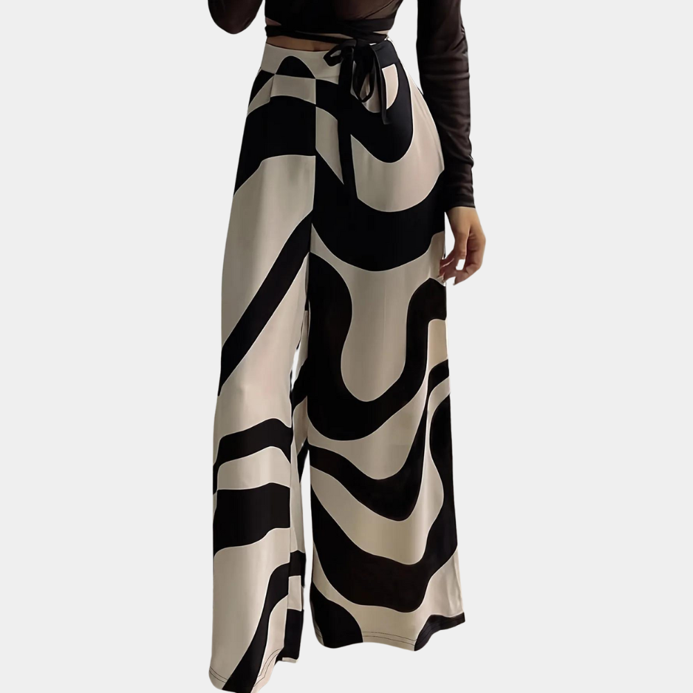 Fisseha - Stijlvolle Dames Wijde Broek met Hoge Taille voor de Zomer