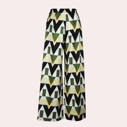 Fisseha - Stijlvolle Dames Wijde Broek met Hoge Taille voor de Zomer