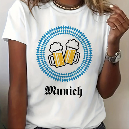 Viviane - Dames Zomers Oktoberfest Shirt met Ronde Hals