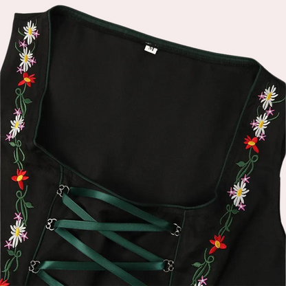 Andrina - Dames Zomerse Oktoberfest Dirndl met Kantmouwen
