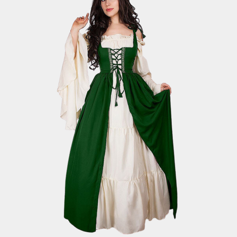Dimitra - Vintage Geïnspireerde Zomerse Oktoberfest Maxi Jurk