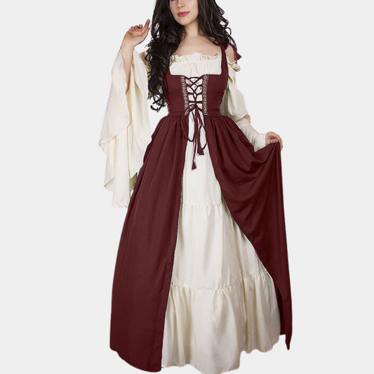 Dimitra - Vintage Geïnspireerde Zomerse Oktoberfest Maxi Jurk