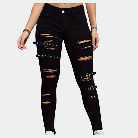 Sotiria - Stijlvolle gescheurde zomerbroek met trendy look