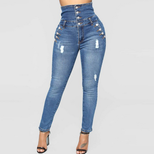 Nola - Elegante Hoog Taille Skinny Zomerbroek voor Dames