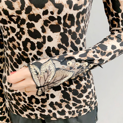 Dorotea – Elegante Zomerse Dames Top met Luipaardprint