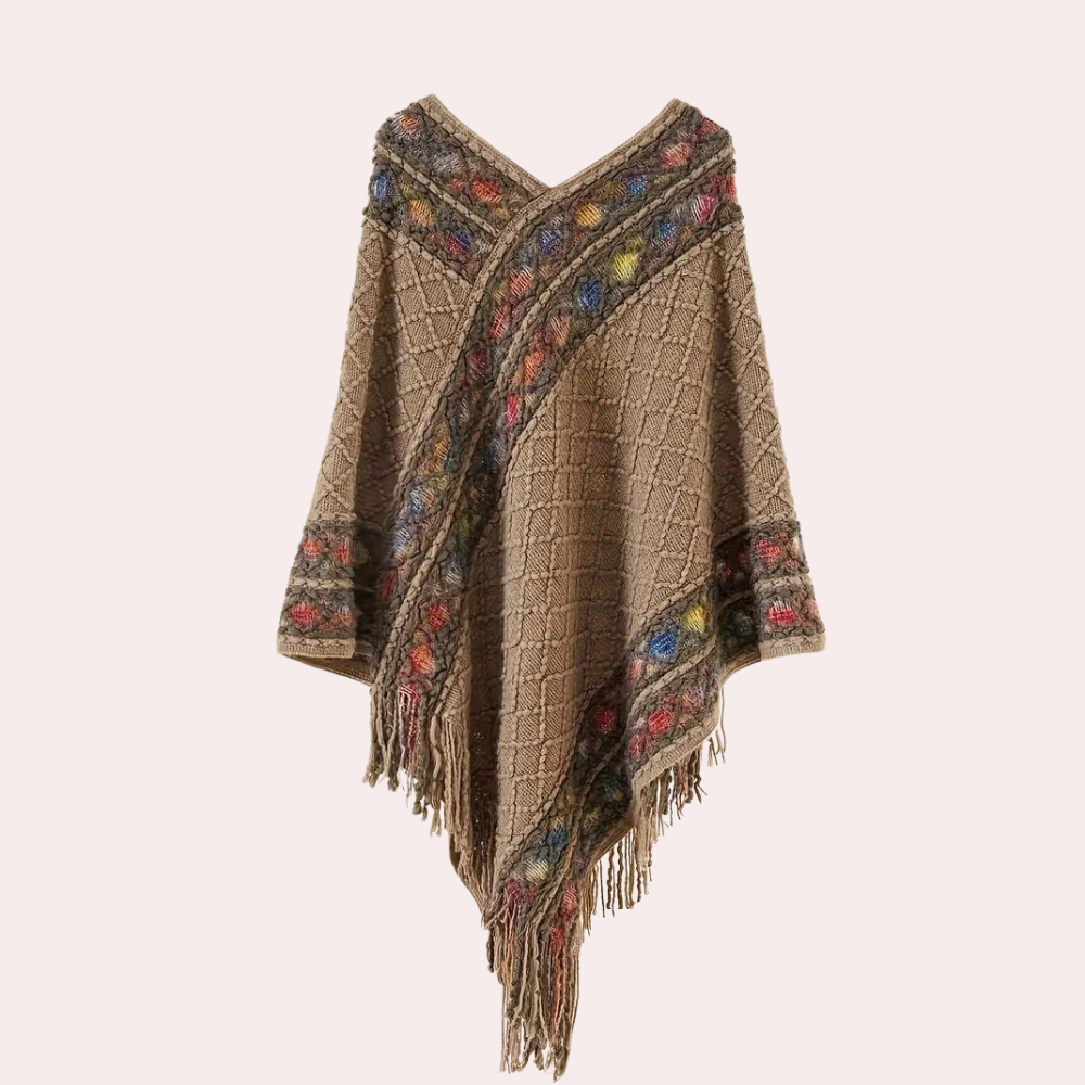ZOI - Boho Poncho voor dames met trendy V-hals, perfect voor de zomer