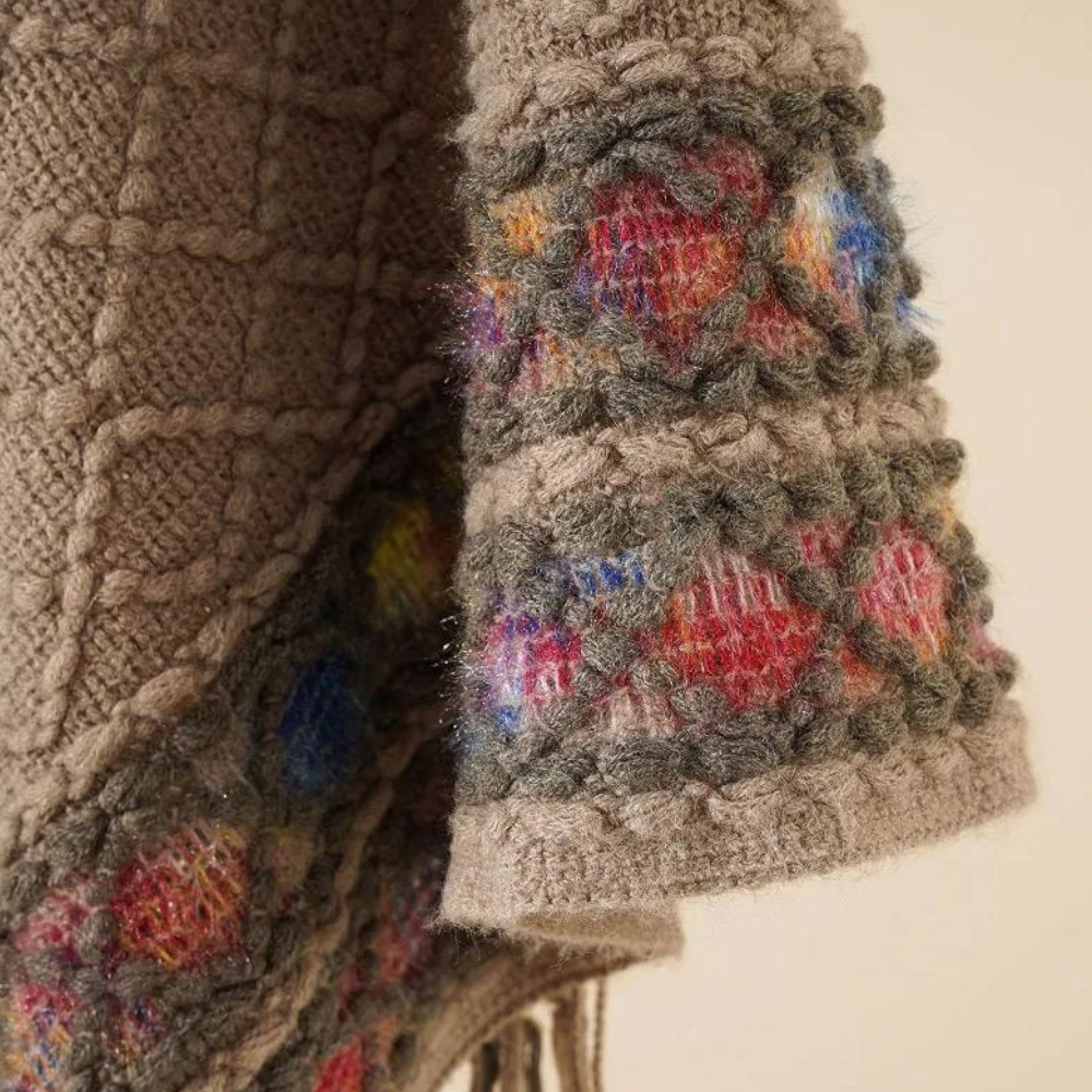 ZOI - Boho Poncho voor dames met trendy V-hals, perfect voor de zomer