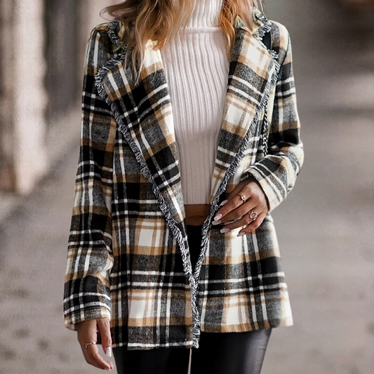 Kaia - Comfortabele geruite damesjas voor elke dag, perfect voor de lente en zomer.