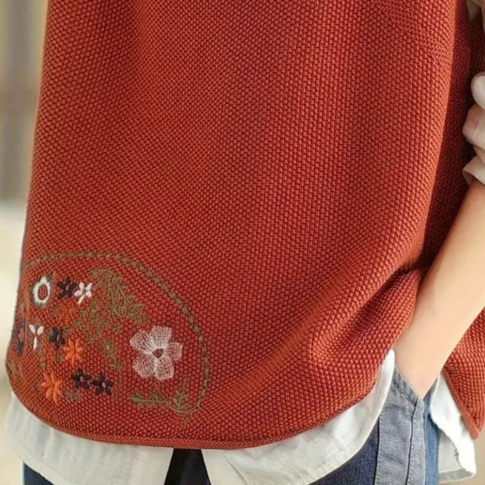 Penina - Elegant geborduurd damesvest met bloemen voor de zomer