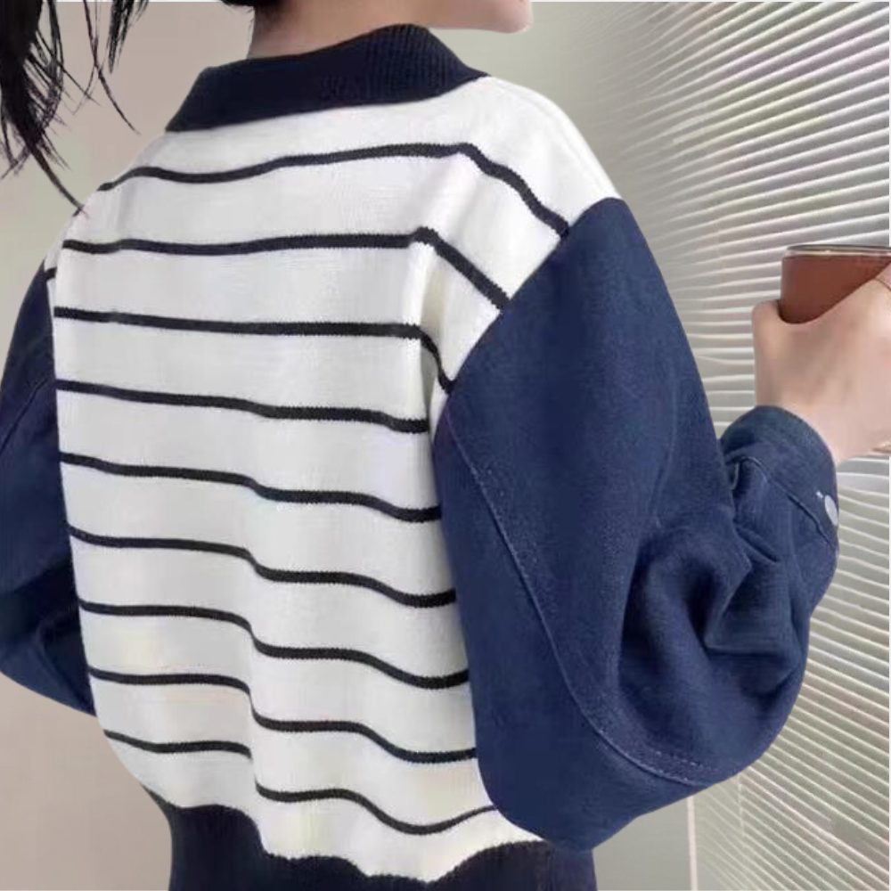 Lujzika - Modieuze Zomersweater met Denim Mouwen voor dames