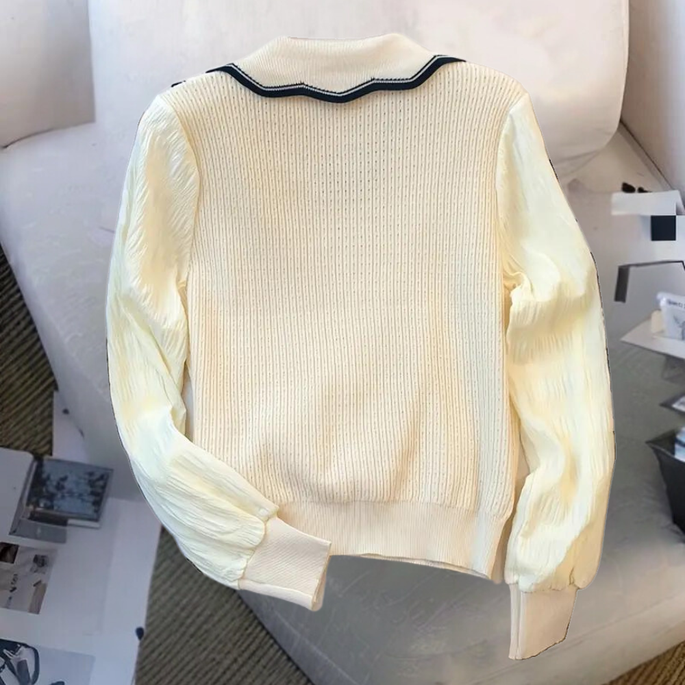 Marioria - Elegante Contrast Kraag Damestrui voor de Zomer