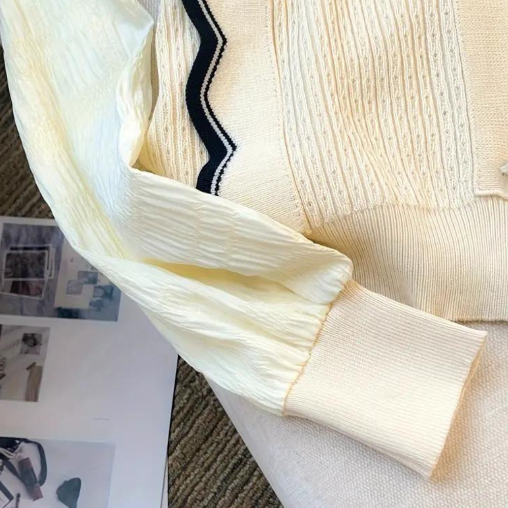 Marioria - Elegante Contrast Kraag Damestrui voor de Zomer