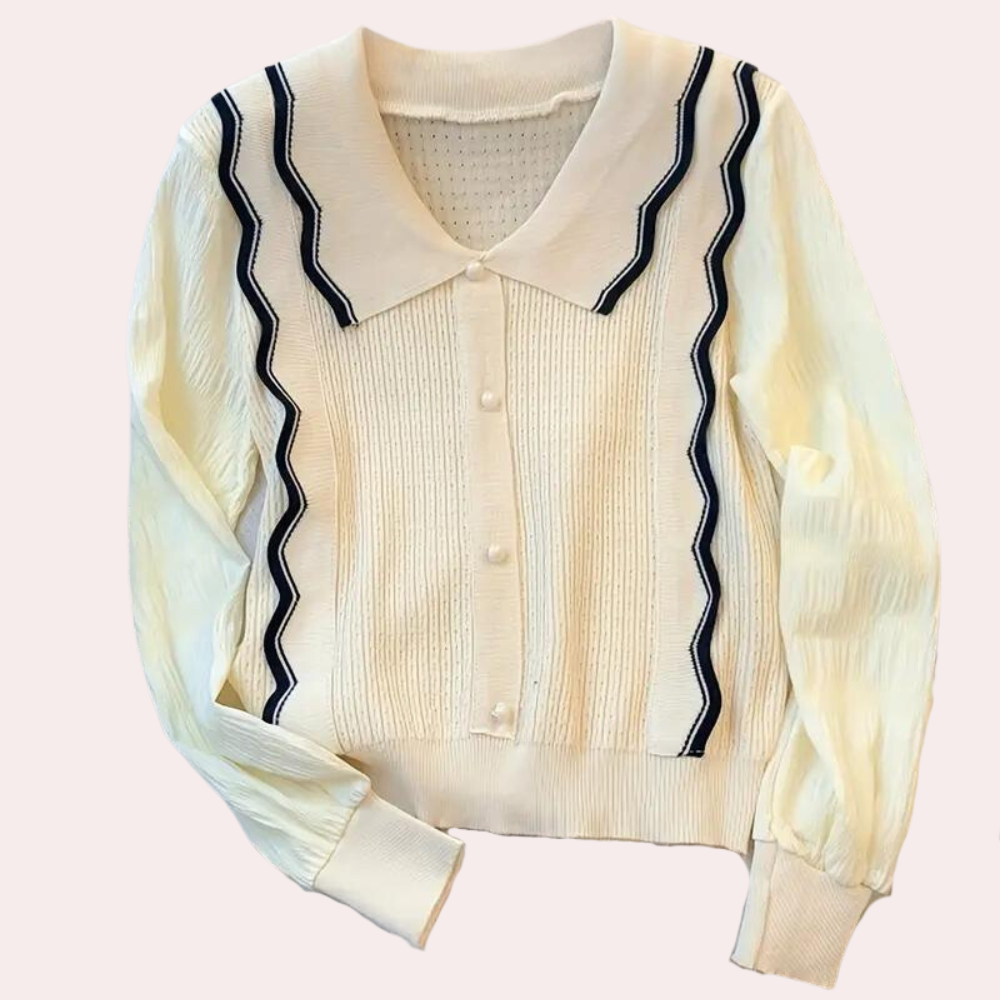 Marioria - Elegante Contrast Kraag Damestrui voor de Zomer