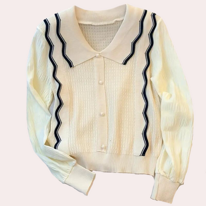 Marioria - Elegante Contrast Kraag Damestrui voor de Zomer