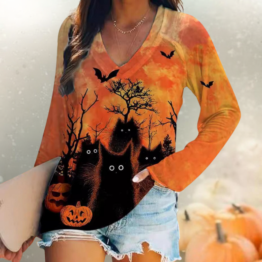 Rella - Dames T-shirt met Zomerse Kat opdruk