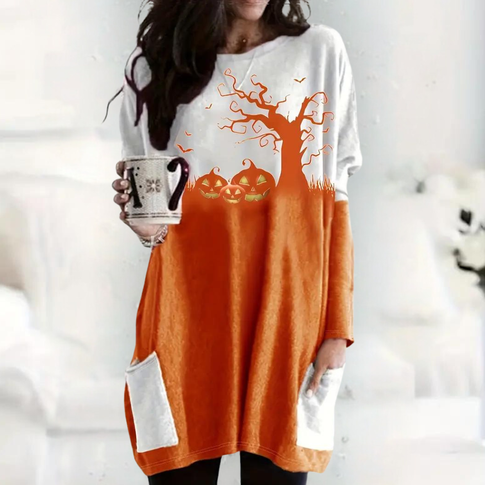 Nikolett - Lichte Zomer Halloween Sweatshirt voor dames
