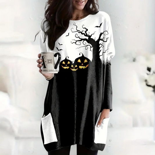 Nikolett - Lichte Zomer Halloween Sweatshirt voor dames