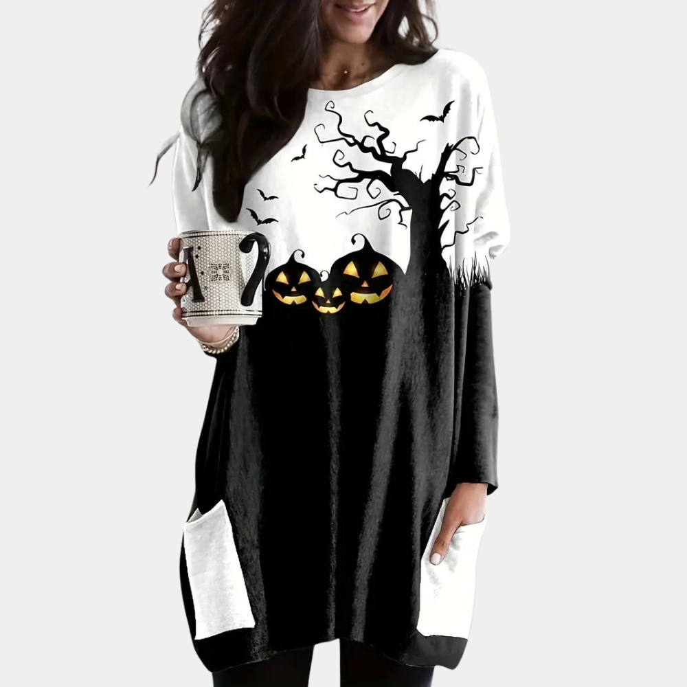 Nikolett - Lichte Zomer Halloween Sweatshirt voor dames