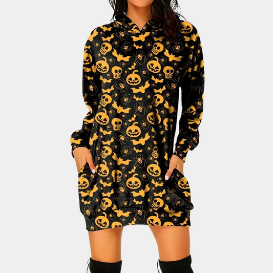 Csilla - Comfortabel Zomer Mini Jurkje met Capuchon